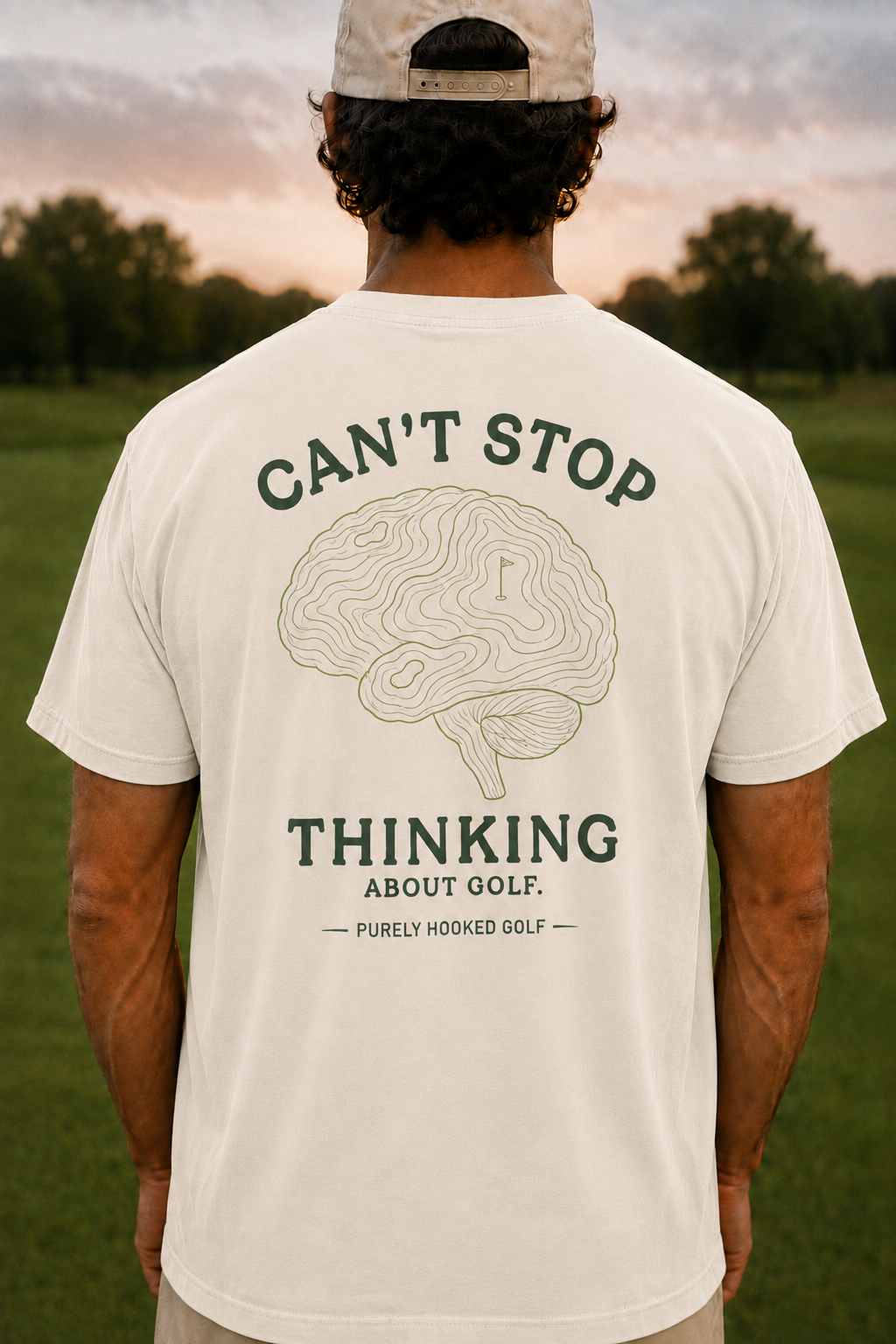 Thinking About Golf Tee Ivory back