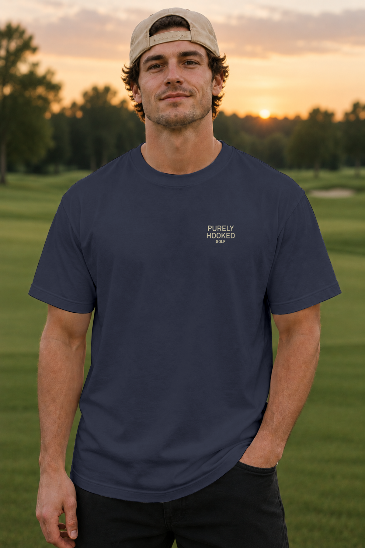 Early Tee Club Navy front