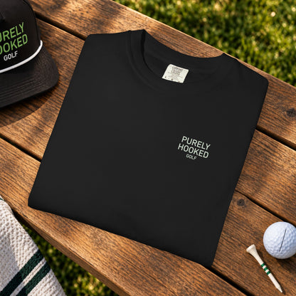 Thinking About Golf Tee Black folded