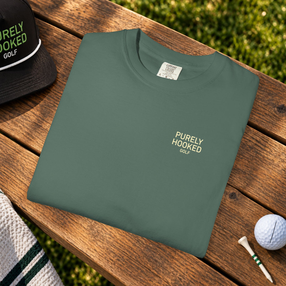 Thinking About Golf Tee Blue Spruce folded