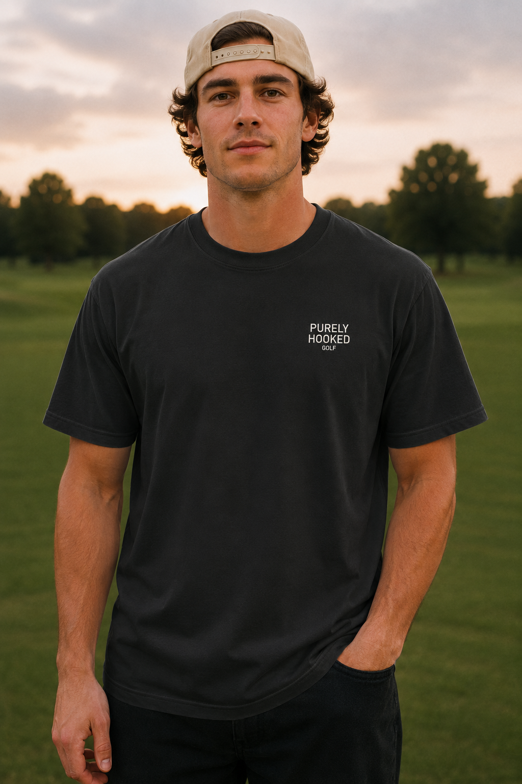 Thinking About Golf Tee Black front