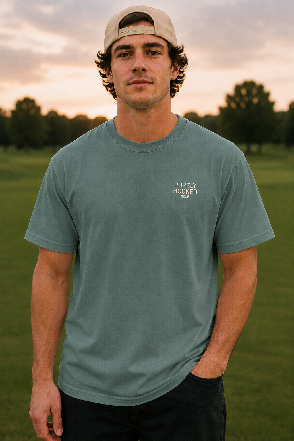 Thinking About Golf Tee Blue Spruce front