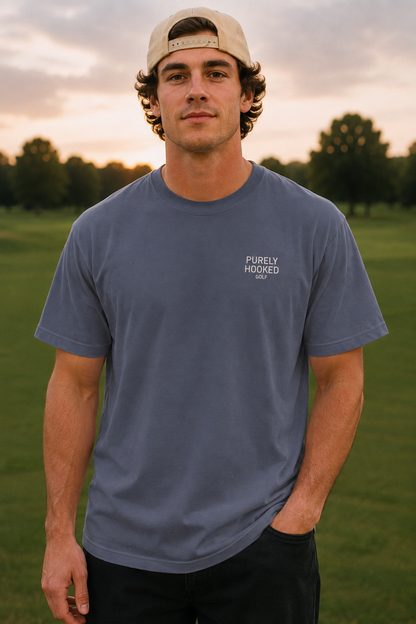 Thinking About Golf Tee Navy front